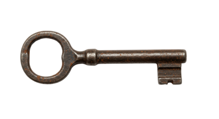 Isolated Old Rusty Key