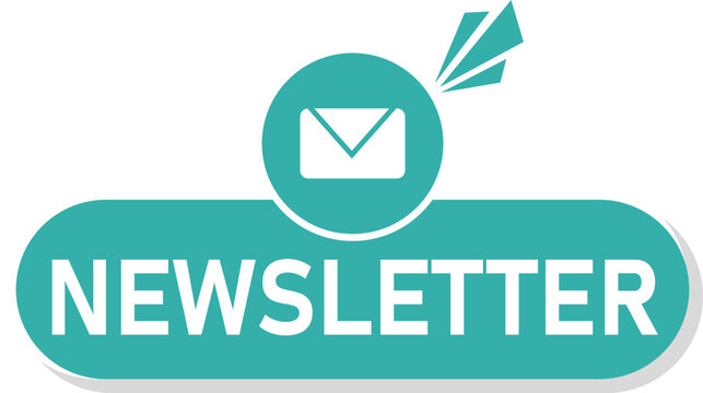 Flat style "Newsletter" button with envelope icon, perfect for email marketing, subscription popups, blogs, and lead generation on websites or apps.