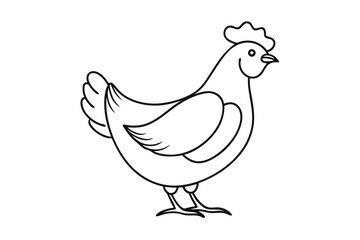 Obraz premium Continuous line drawing of a mother hen and chick isolated on transparent background