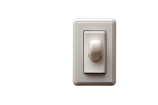 A white electrical light switch