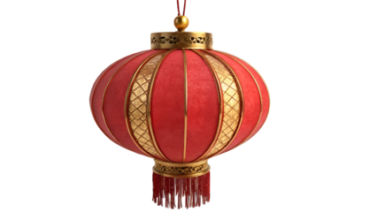 chinese new year lantern decoration, chinese new year red lantern isolated on transparent background