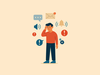Overwhelmed by Notifications and Information Overload Stress.