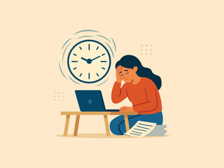 Time Management Burnout and Work Overload Stress Concept.