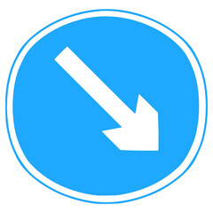 Keep right sign illustration hand drawn isolated vector