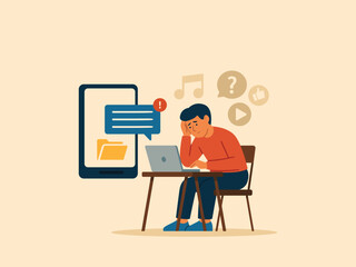 Digital Distraction and Struggle to Focus on Work.