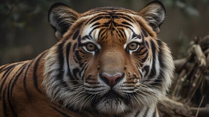 Fototapeta premium A tiger with the nature life background
