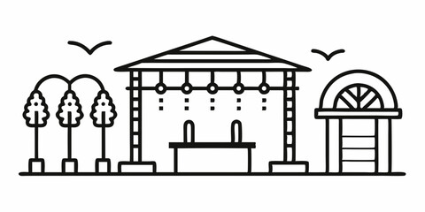 Obraz premium vector illustration of a house with a window