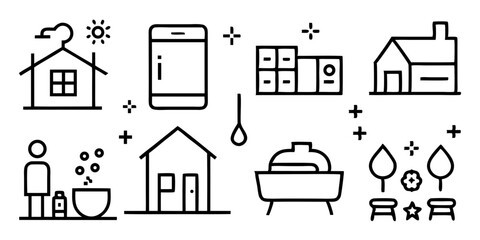 set of houses icons