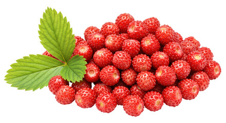 Isolated Pile of Wild Strawberries