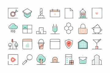 set of business icons vector