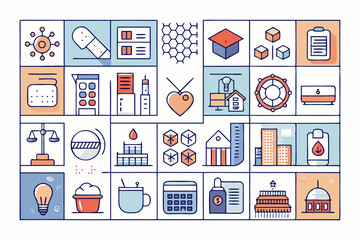 business and finance icons set
