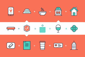 set of flat icons