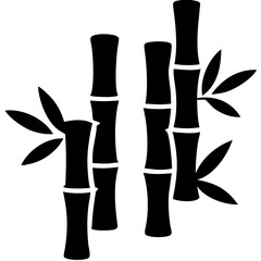 Creative Bamboo Branches Icon Vector Illustration | Minimal Nature Element for Eco Designs & Asian Themes