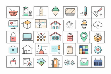 set of flat icons for web and mobile applications