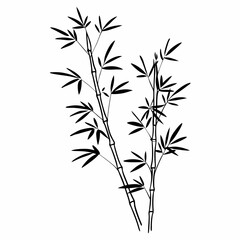 Obraz premium Creative Bamboo Branches Vector Illustration | Elegant Nature Element for Eco-Friendly and Asian-Themed Designs