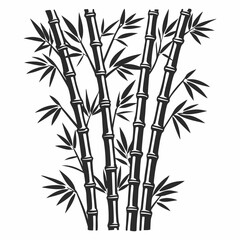 Obraz premium Creative Bamboo Branches Vector Illustration | Elegant Nature Element for Eco-Friendly and Asian-Themed Designs