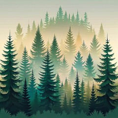 Obraz premium Misty forest scene