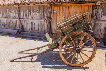 An old wooden cart