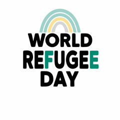 World refugee day rainbow design