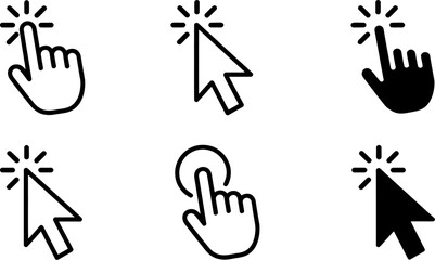 Fototapeta premium Click cursor hand pointer icon vector illustration graphic design for website and application 100 px editable stock vector illustration