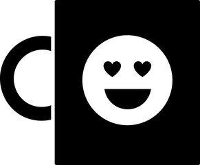 Valentine's Day Mug icon silhouette.
Smiley Emoji Coffee Cup silhouette.
Transparent background. SVG file.
