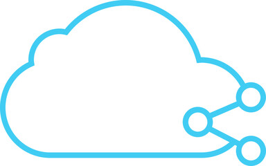 Cloud  Share In Outline Icon