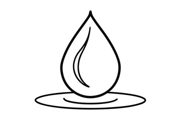 Fototapeta premium Continuous line art drawing of a water drop isolated on transparent background