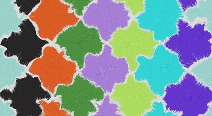 Vibrant Abstract Pattern with Textured Colorful Shapes Background