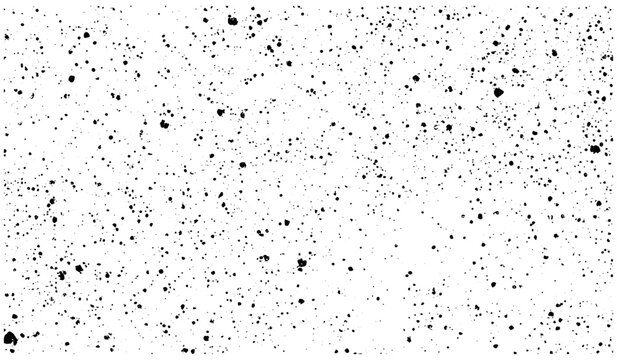 Vector illustration seamless white paper pattern, mottled texture, grain noise dust overlay, black speckle background, sandpaper rough texture, vintage eroded gritty grungy backdrop.
