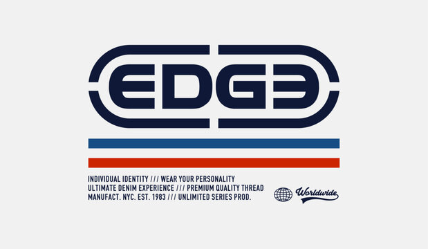 Urban edge, identity, abstract typography motivational quotes modern design slogan. Vector illustration graphics print t shirt, apparel, background, poster, banner, postcard or social media content.