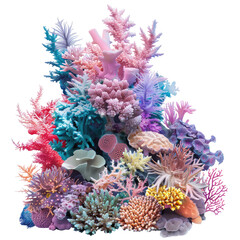 Colorful Coral Reef Isolated On White