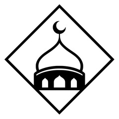 Obraz premium Mosque Dome Diamond Frame Vector