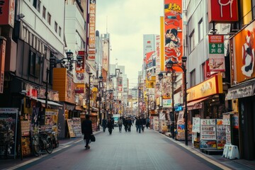 Houses and buildings on a city street