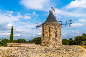 Famous Daudet mill in Fontvieille, in the Bouches du Rhône, in Provence, France