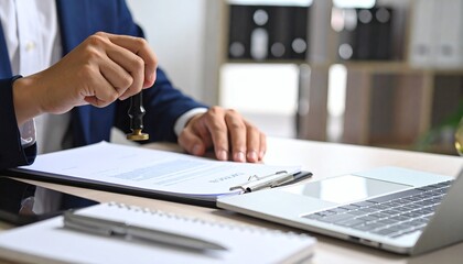 Man stamping approval on financial, banking, or investment documents at his desk official paperwork. rubber stamp with contract law and business documentation for legal agreements financial