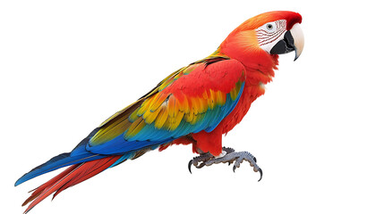 Obraz premium red and yellow macaw isolated on white background 