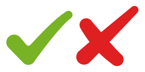 Green Check Mark and Red Cross