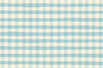 Pastel blue gingham fabric square checkered seamless pattern texture background vector