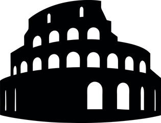 Naklejka premium Coliseum icon. Colloseum logo. Rome symbol. Italy landscape design. Vector illustration.