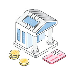 Premium isometric icon of secure bank deposit