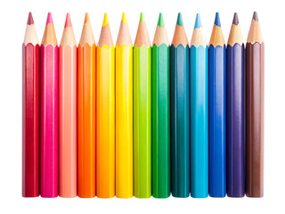 Color pencils isolated on transparent background.