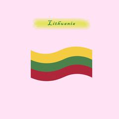 Simple flag of the country of Lithuania