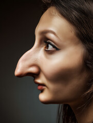Big humped hooked nose, woman