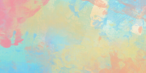 Colorful abstract watercolor background digital art .overlay featuring soft pastel hues of blue, pink, yellow mimicking a watercolor painting suitable for a variety	