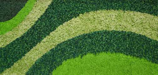 Design Pattern Artificial Green Plant Texture on Wall 