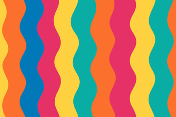 Seamless Wavy Stripe Pattern – Retro Orange and Green Abstract Background