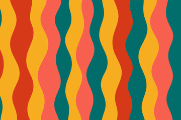 Seamless Wavy Stripe Pattern – Retro Orange and Green Abstract Background
