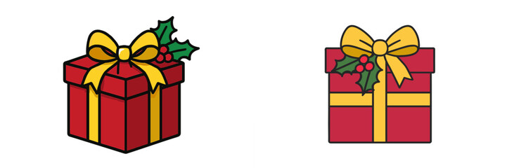 Obraz premium Colorful Christmas gift boxes with festive decorations for holiday celebrations and seasonal events