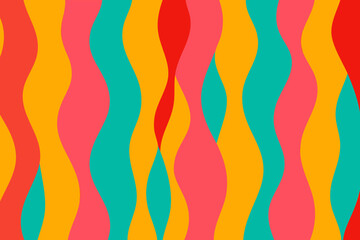 Seamless Wavy Stripe Pattern – Retro Orange and Green Abstract Background