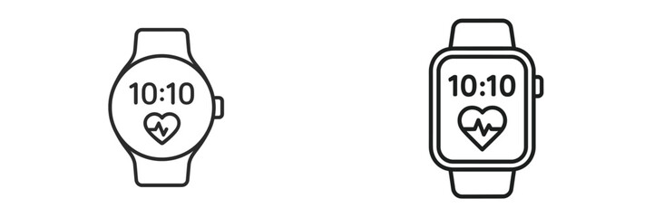 Smartwatch designs showcasing time and heart rate display with minimalistic features for fitness enthusiasts and tech lovers alike